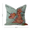 WSDESDEC Decorative Pillow Cover, 66 x 66 cm, Great Britain Map view 3