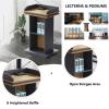 Wooden Lectern with 4 Locking Casters for Schools, Churches, and Events view 2