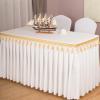 Rectangular Table Skirt for Baby Showers, Parties, Weddings, and Banquets, Solid Purple view 2