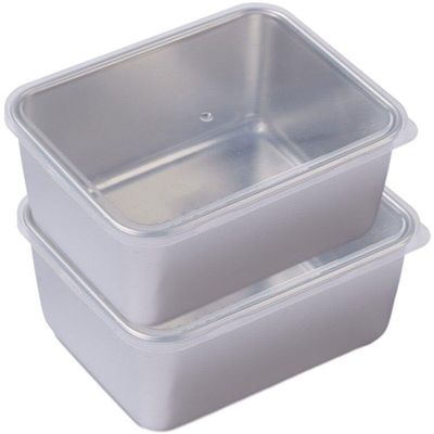 2-Piece Stainless Steel Food Storage Container Set with Lids