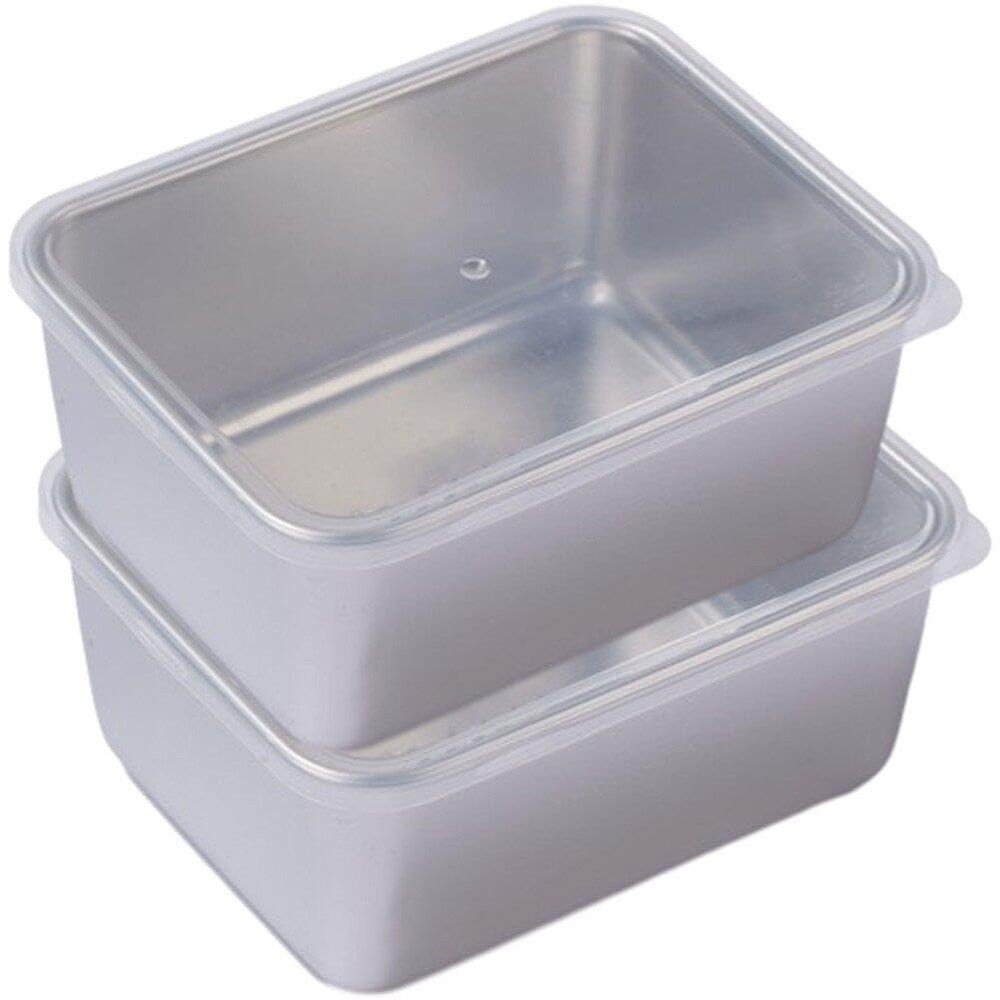 2-Piece Stainless Steel Food Storage Container Set with Lids