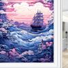 Sailboat Ocean Landscape Stained-Glass Privacy Window Film, 70 x 100 cm view 3