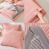 Reversible Microfiber Bedspread, Beige/Gray, 180 x 220 or 220 x 240, with 2 Pillowcases view 2
