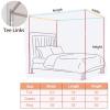 VELSKUD Thick Stainless Steel Canopy Bed Frame, 4-Post Canopy with Mosquito Curtains, Silver, King view 2