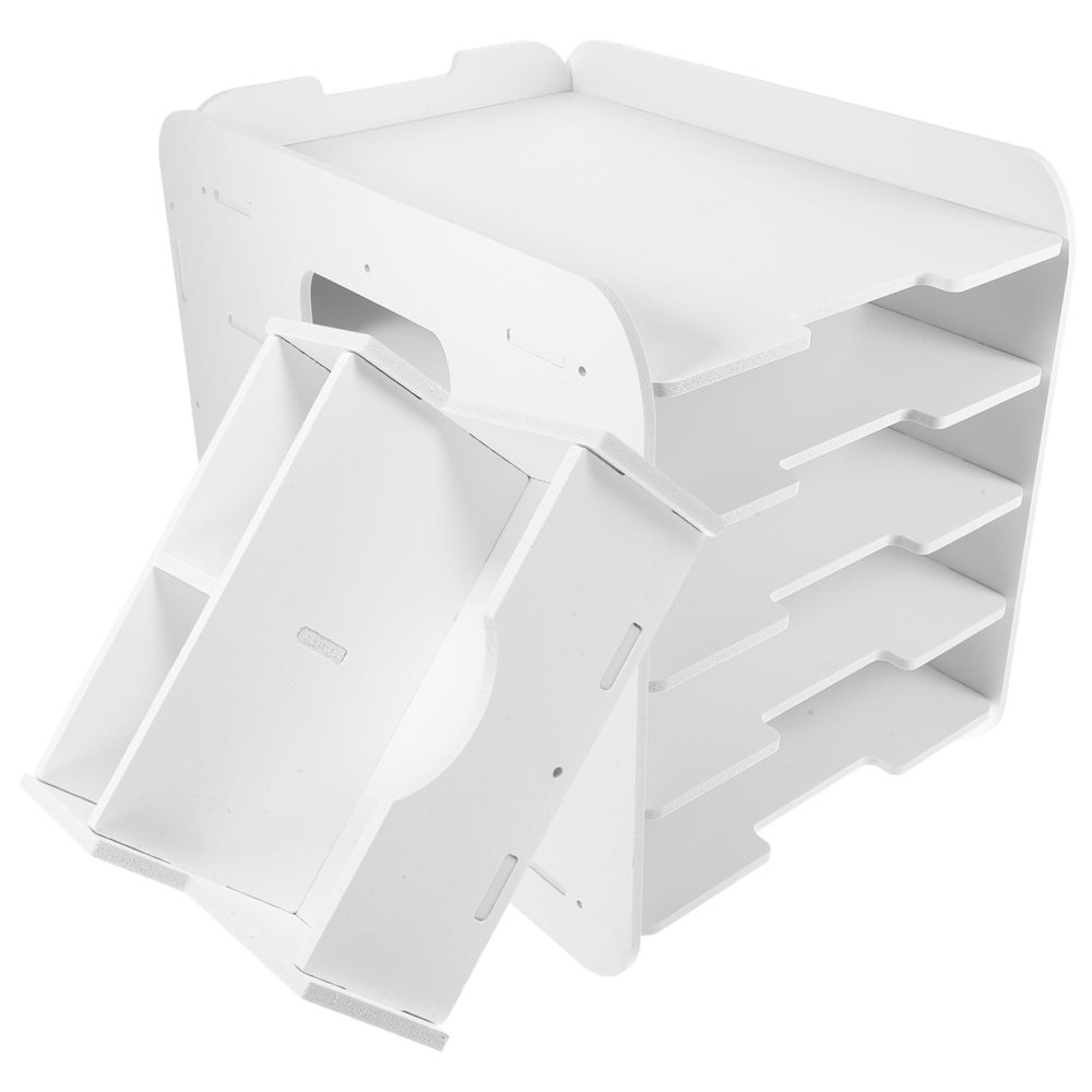 Stackable Desktop File Organizer, 5-Tier, White