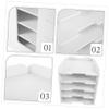 Stackable Desktop File Organizer, 5-Tier, White view 3