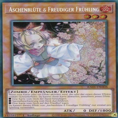 RA01-DE008 - Ash Blossom & Joyous Spring - Secret Rare - 1st Edition - German - 25th Anniversary Rarity Collection - with LMS Trading Field Center Card - Yu-Gi-Oh!