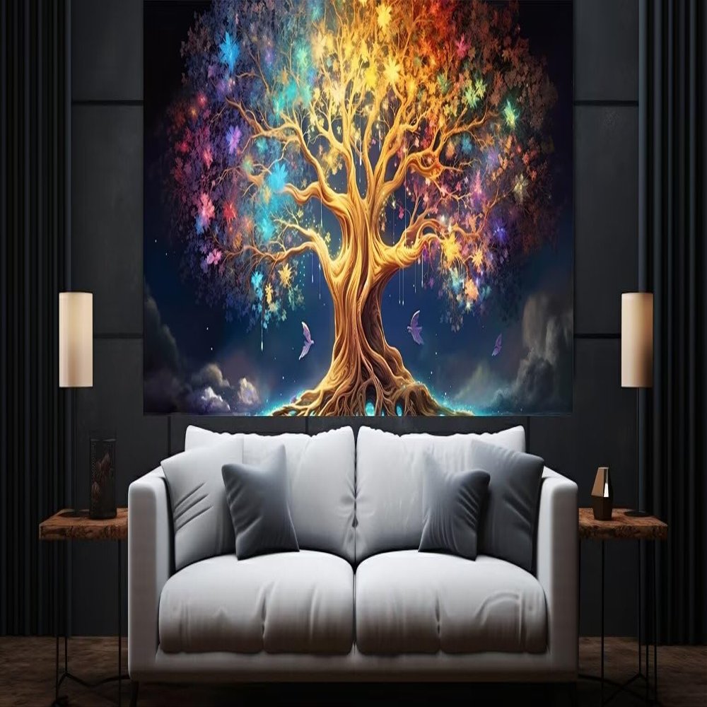 Tree of Life Diamond Painting for Adults, XXL 100 x 50 cm, 5D DIY Wall Art, C540