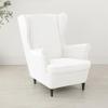 Highdi 2-Piece Velvet Wingback Chair Slipcover with Ottoman Cover, White view 1