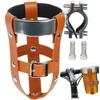AMOYER Retro Bike Cup Holder, Lightweight PU Leather Bottle Cage view 1