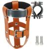 AMOYER Retro Bike Cup Holder, Lightweight PU Leather Bottle Cage view 4