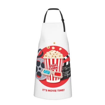 Popcorn Apron with Pockets, Waterproof, Black, One Size