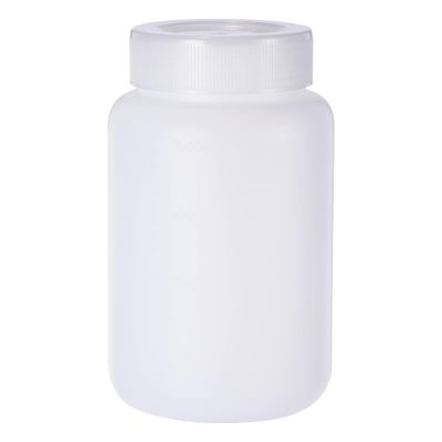 PATIKIL 2000ml Plastic Bottle, PE Wide-Mouth Bottle, Transparent White
