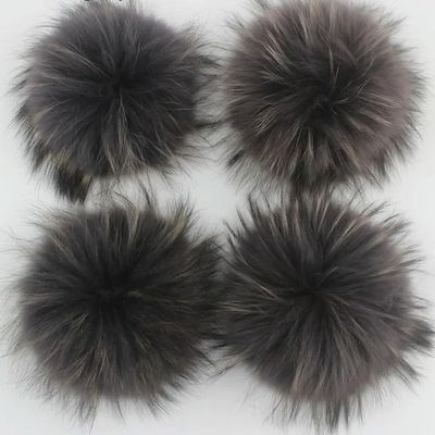 20-Piece DIY 15 cm Real Fur Pom-Poms for Knitted Hats, Keychains, Scarves and Shoes