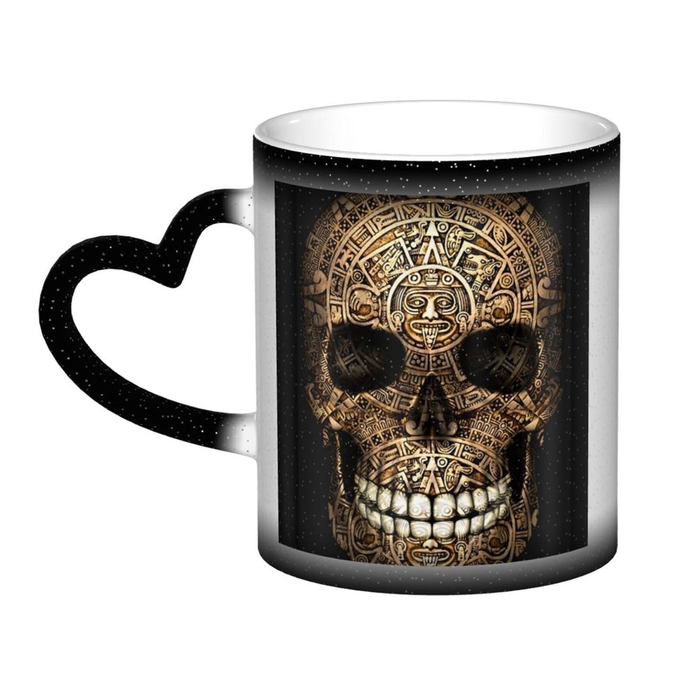 ZORIN Color-Changing Aztec Calendar Skull Mug