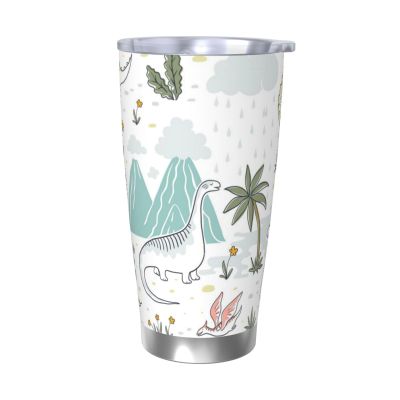 ESASAM Dinosaur Walking Stainless Steel Travel Tumbler, 590 ml