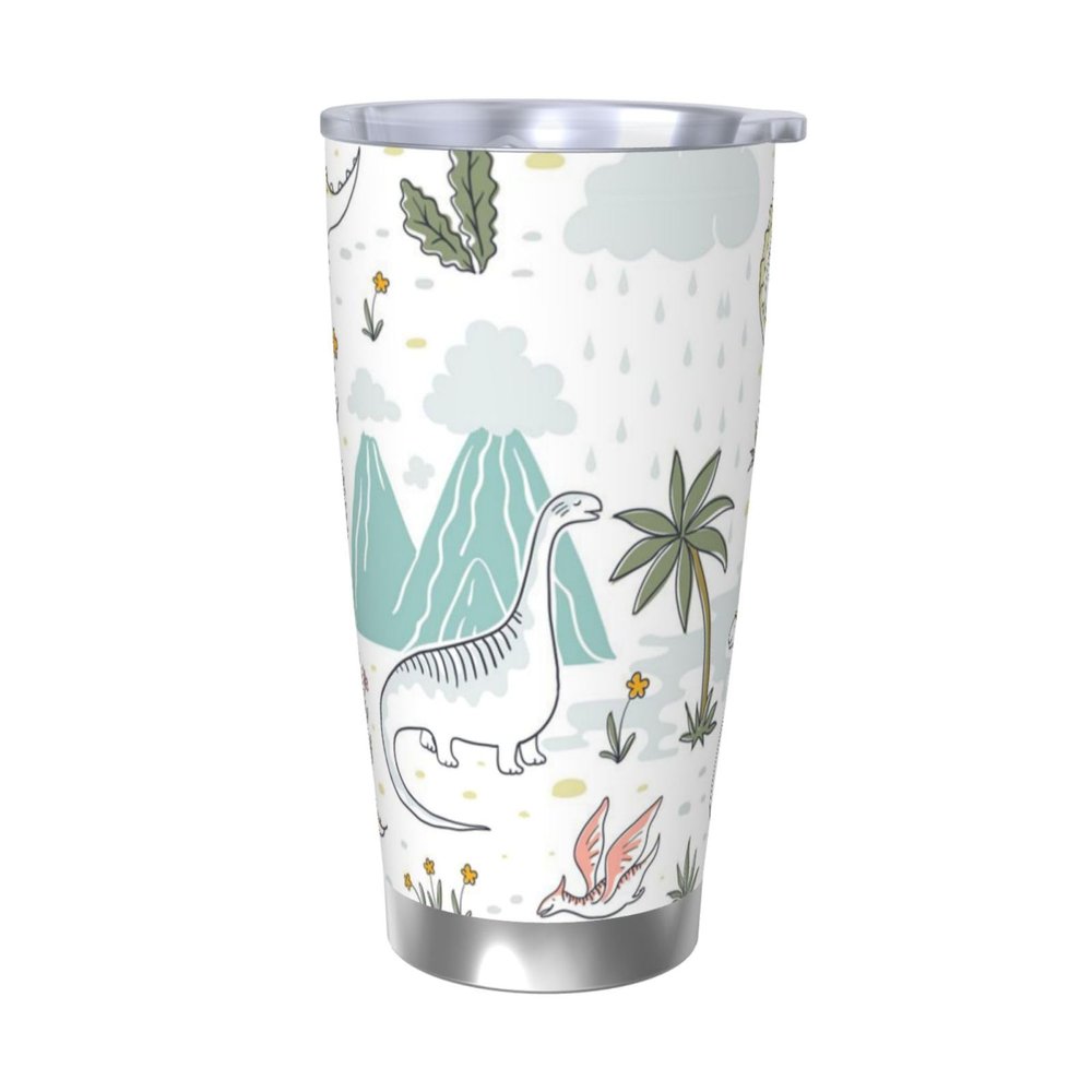 ESASAM Dinosaur Walking Stainless Steel Travel Tumbler, 590 ml