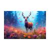 veces Wall Art for Living Room, Moose, Alpine Forest and Flowers, Canvas Print, Unframed, 70 x 110 cm view 1