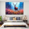 veces Wall Art for Living Room, Moose, Alpine Forest and Flowers, Canvas Print, Unframed, 70 x 110 cm view 3
