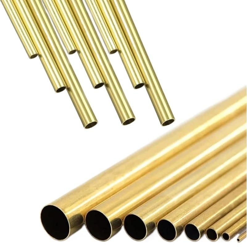 1-Piece Brass Round Tube, DIY Pipe, 200/300/500 mm Length, 2–25 mm OD, 1–23 mm ID