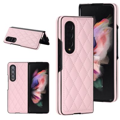 SsHhUu Case Compatible with Samsung Galaxy Z Fold 3 5G (2021), Slim Luxury Non-Slip Protective Case, Pink