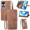 MOJIA Wallet Case for Honor 90 Smart/Honor X7b 5G/X7b 4G, Soft PU Flip Phone Case with Wrist Strap, Card Slots and Stand Function, Brown view 1