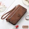 MOJIA Wallet Case for Honor 90 Smart/Honor X7b 5G/X7b 4G, Soft PU Flip Phone Case with Wrist Strap, Card Slots and Stand Function, Brown view 2