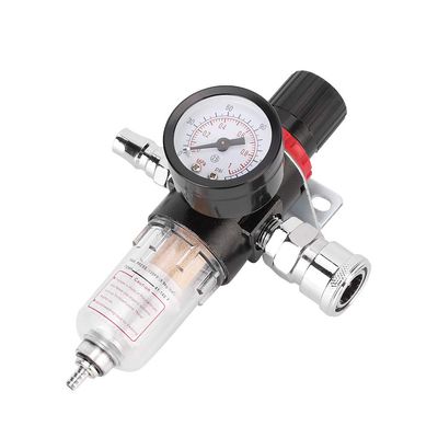 Air Compressor Filter Water Separator Set with Regulator Gauge, Stainless Steel, ABS, Durable