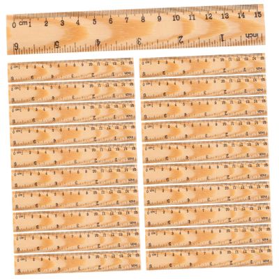 Wooden Rulers, 20-Pack, 15–30 cm, Precise Measuring Tools