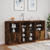 vidaXL Sideboard with LED Lights Smoked Oak 202 x 37 x 100 cm view 2
