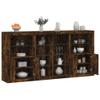 vidaXL Sideboard with LED Lights Smoked Oak 202 x 37 x 100 cm view 3