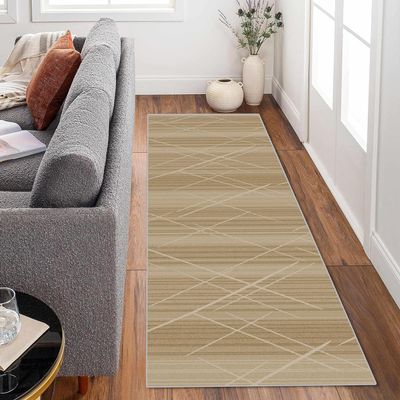 Yinghesheng Non-Slip Hallway Runner Rug, Light Brown, 60 x 320 cm