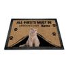 Ganshan Bi Funny Doormat with British Shorthair Cat, "All Guests Must Be Approach," 27.5 x 17.7 in, Style 1 view 1