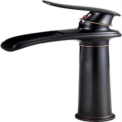 Touch-On Bathroom Sink Faucet, Single-Handle Hot and Cold Water, Antique Brass, Black B
