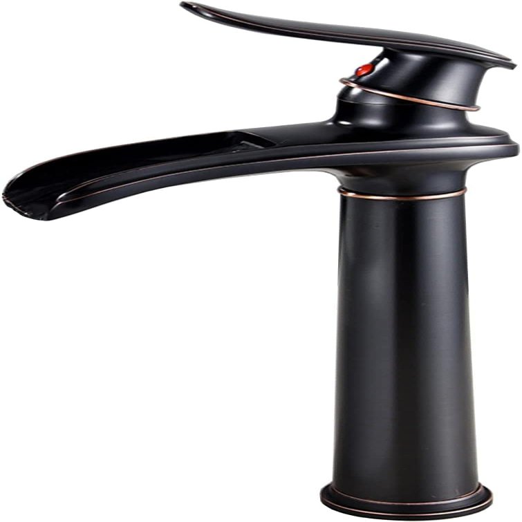 Touch-On Bathroom Sink Faucet, Single-Handle Hot and Cold Water, Antique Brass, Black B