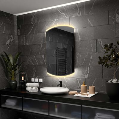 Alasta Baltimore Rounded LED Bathroom Mirror, 50 x 170 cm, Warm White