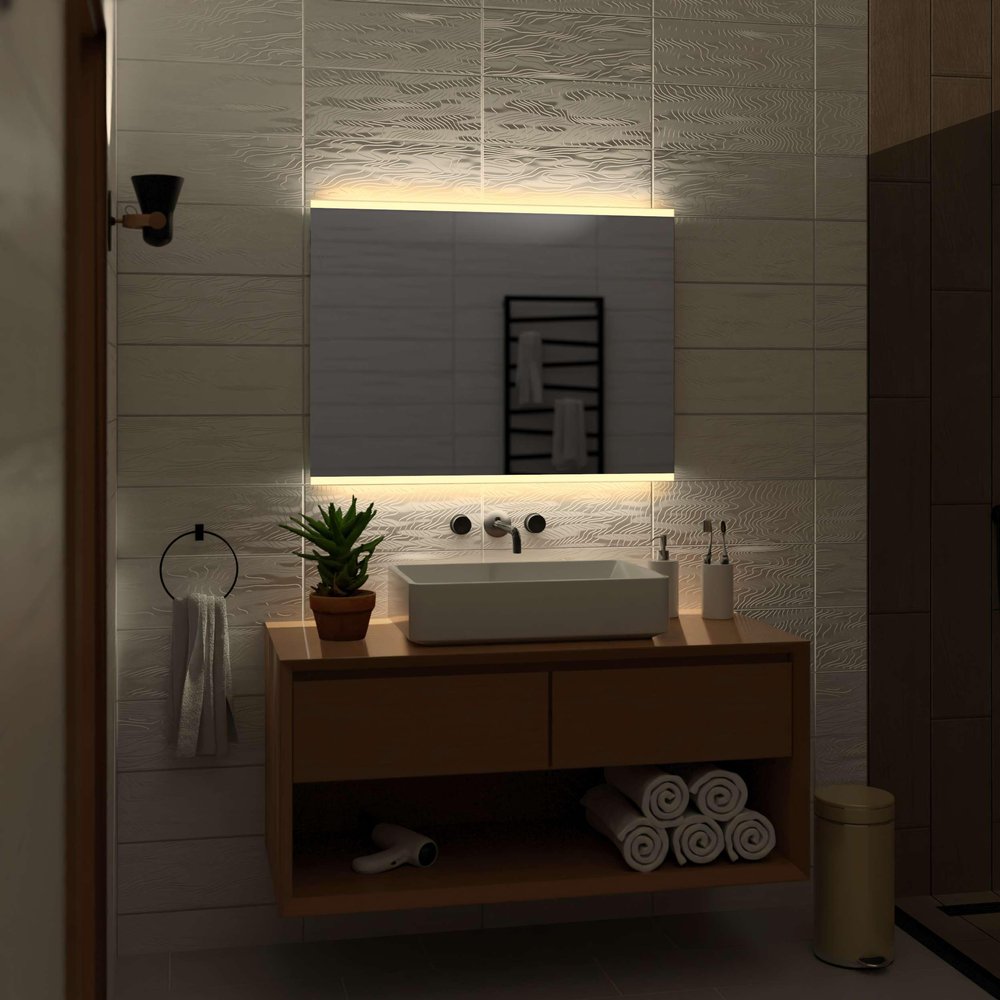 Alasta Brasil LED Bathroom Mirror 100 x 80 cm, Warm White
