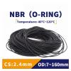 NBR O-Ring, CS 2.4 mm, OD 7–160 mm, Oil- and Wear-Resistant, Automotive Gasoline, Black (OD 44 mm, 7 pcs) view 2