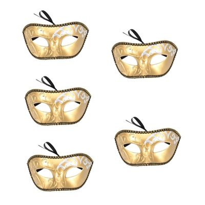 SAFIGLE 5-Pack Half Masks, Elegant Venetian Masks for Halloween, Carnival, Parties and Cosplay