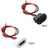 RUNCCI-YUN 20-Pack USB-C Panel-Mount Socket Pigtail Cables, 2-Wire, 3A, Black and White view 4