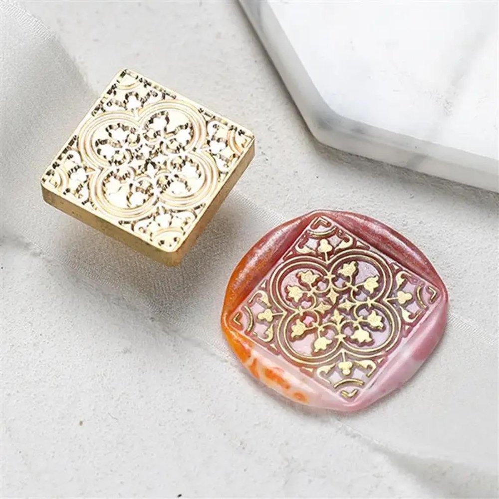 Wax Seal Stamp, Plant and Flower Design, Brass Stamp Head, Style 8