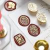 Wax Seal Stamp, Plant and Flower Design, Brass Stamp Head, Style 8 view 2