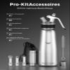 SimCoker 500 ml Stainless Steel Whipped Cream Dispenser, 3 Nozzles, Silver view 4
