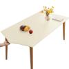 DEZYPZAM Rectangular PU Leather Tablecloth with Elastic Edge, Wipeable, White, 80 x 140 cm view 1