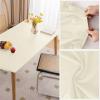 DEZYPZAM Rectangular PU Leather Tablecloth with Elastic Edge, Wipeable, White, 80 x 140 cm view 2