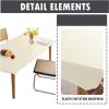 DEZYPZAM Rectangular PU Leather Tablecloth with Elastic Edge, Wipeable, White, 80 x 140 cm view 4