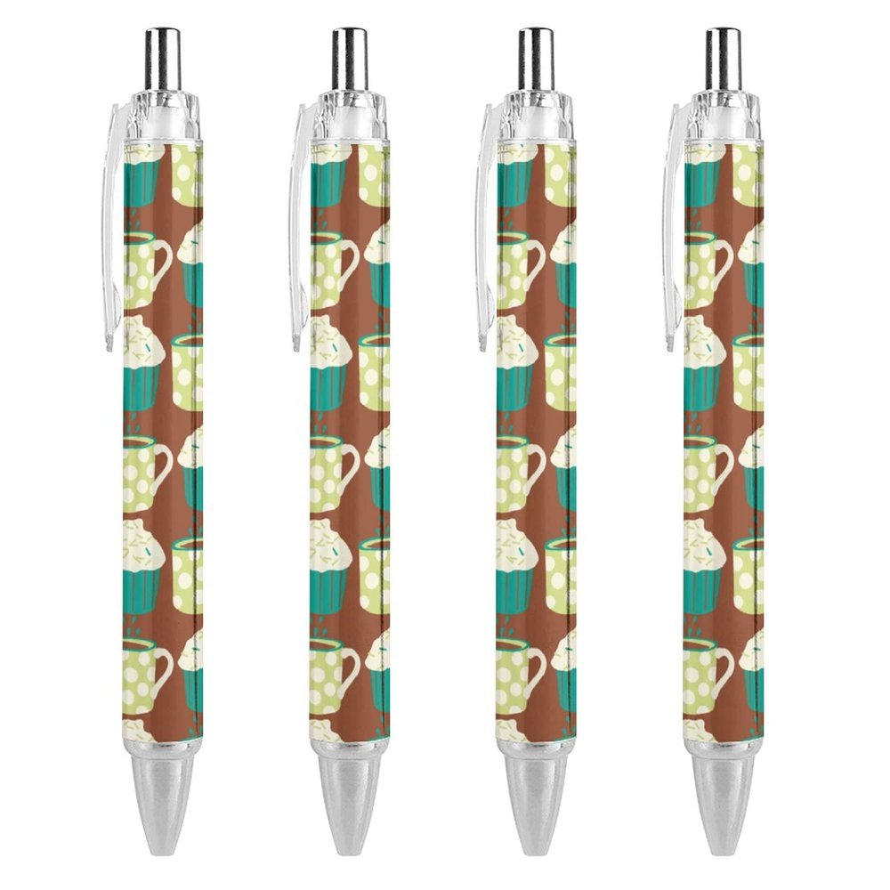 Coffee and Cupcake Ballpoint Pens, 0.5 mm Fine Tip, Round Barrel