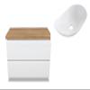 VBChome White Wall-Mounted Bathroom Vanity with 60 x 35 cm Sink view 1