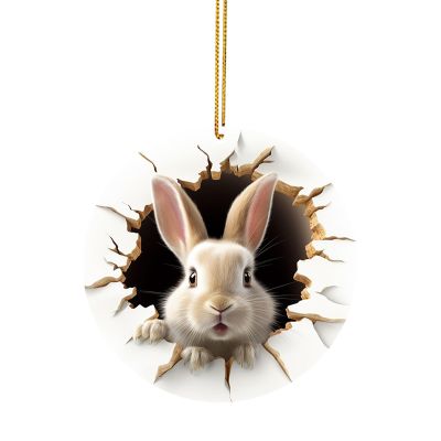 Acrylic Easter Bunny Hanging Ornament, 2D Easter Decor