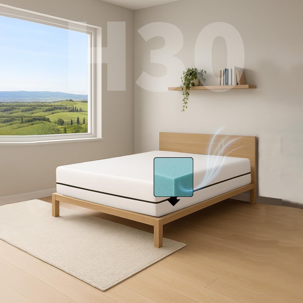 Comfy Line Mattress for French Bed, 150 x 195 cm, Water Foam, 30 cm High, 7 Zones, Orthopedic, Breathable Cotton Cover, Made in Italy